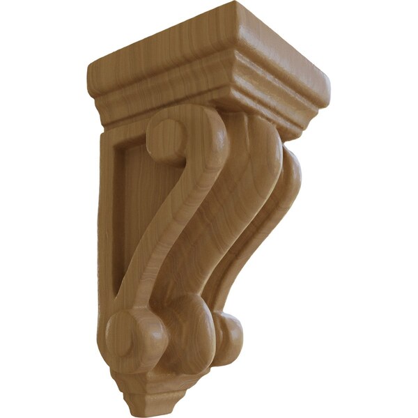 Ekena Millwork 2 1/4"W x 2 1/4"D x 4 1/4"H Devon Traditional Wood Corbel, Cherry CORW02X02X04DECH - main
